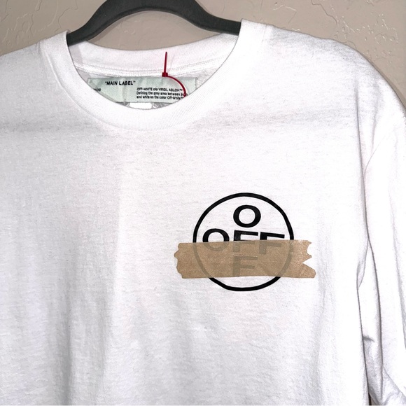 Main Label Off-White Slim Fit Tape Arrows T-shirt Men’s Small - Picture 2 of 6